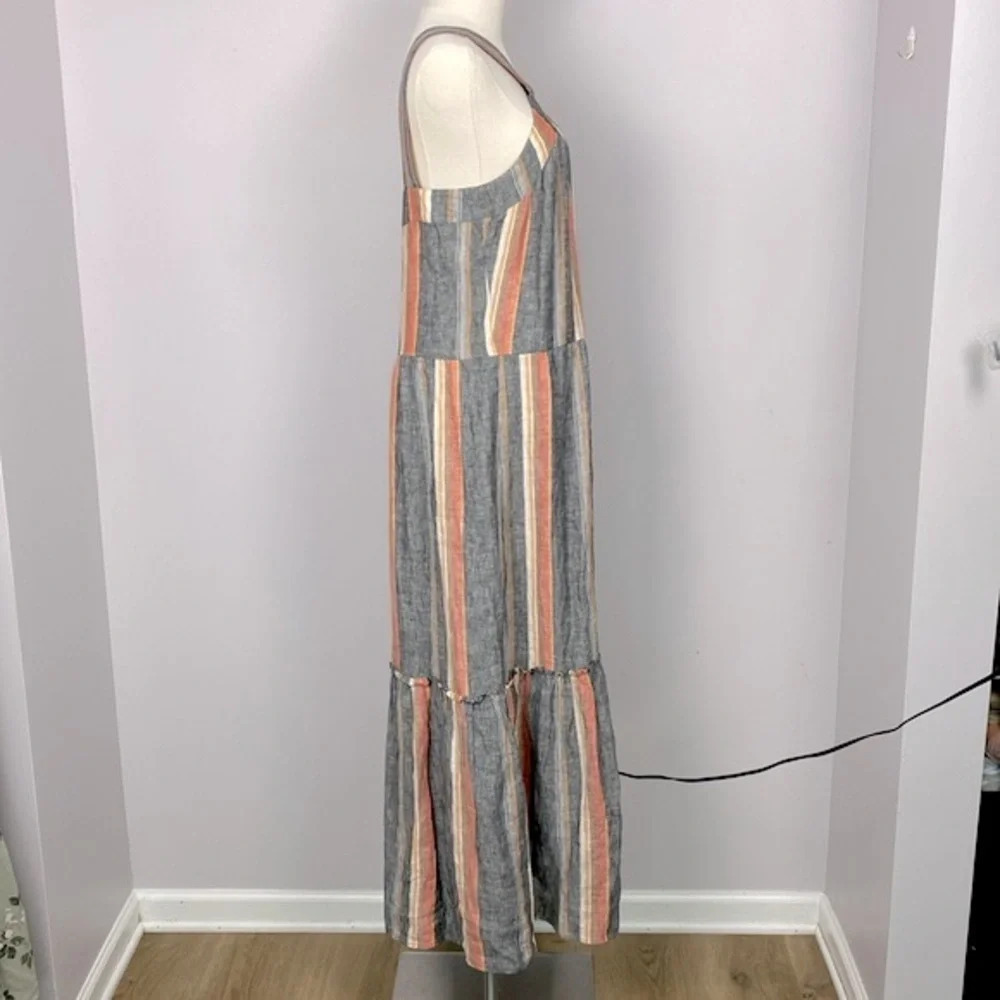 joie Rosabel Halter 100% Linen Tiered Maxi Dress Nordstrom size medium - Picture 6 of 16